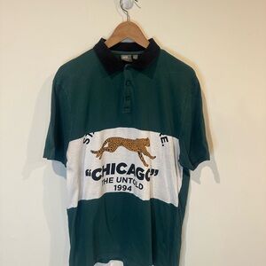 ASOS Colorblock Collared Short Sleeve Polo Shirt Chicago Cheetah Men’s M